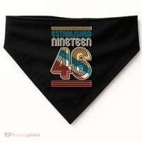80th Birthday 1946 Established Nineteen 46 USA-Made Doggie Bandana thumb 0