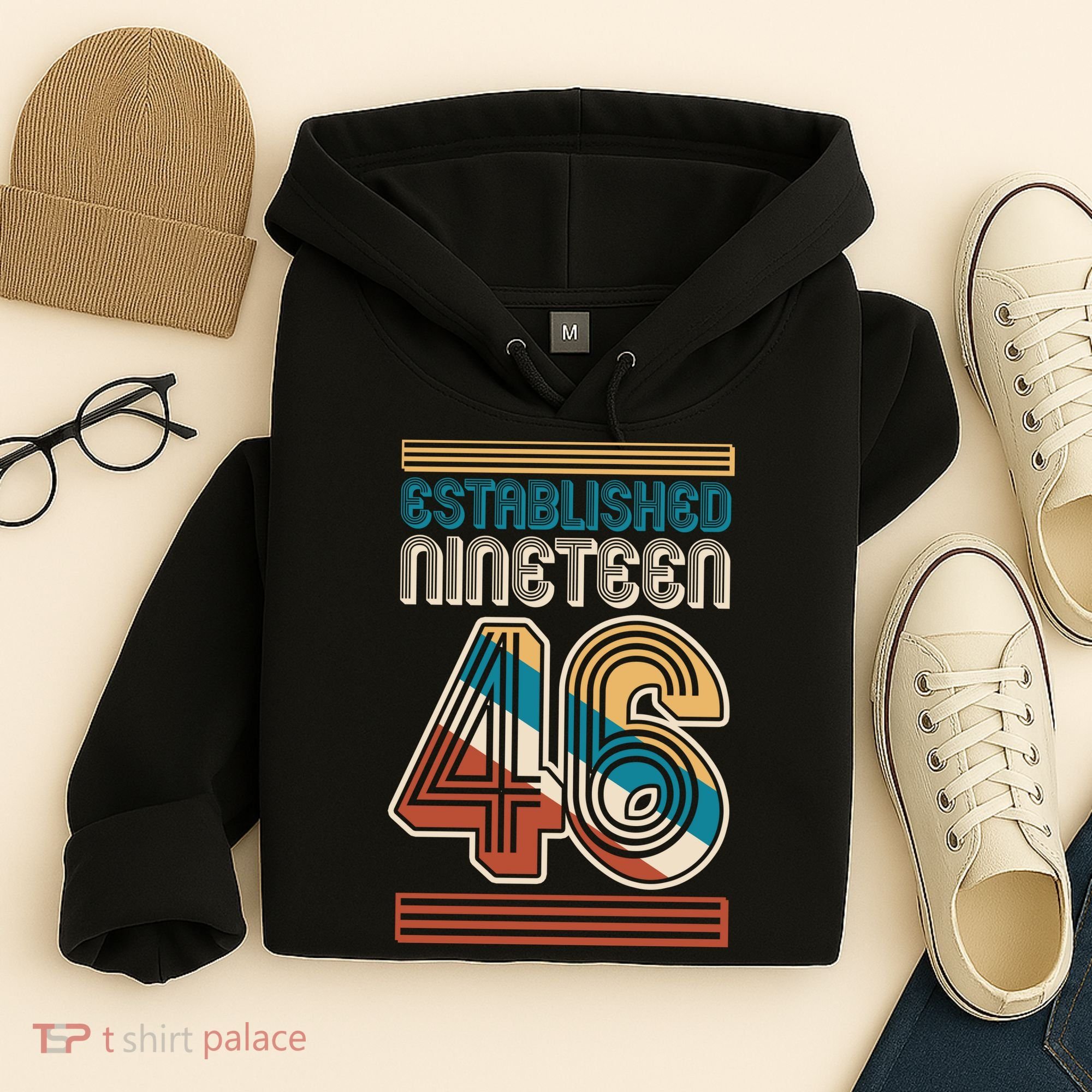 80th Birthday 1946 Established Nineteen 46 Hoodie