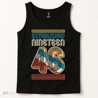 80th Birthday 1946 Established Nineteen 46 Tank Top thumb 2