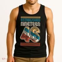 80th Birthday 1946 Established Nineteen 46 Tank Top thumb 3