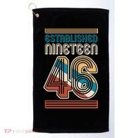 80th Birthday 1946 Established Nineteen 46 Golf Towel thumb 0