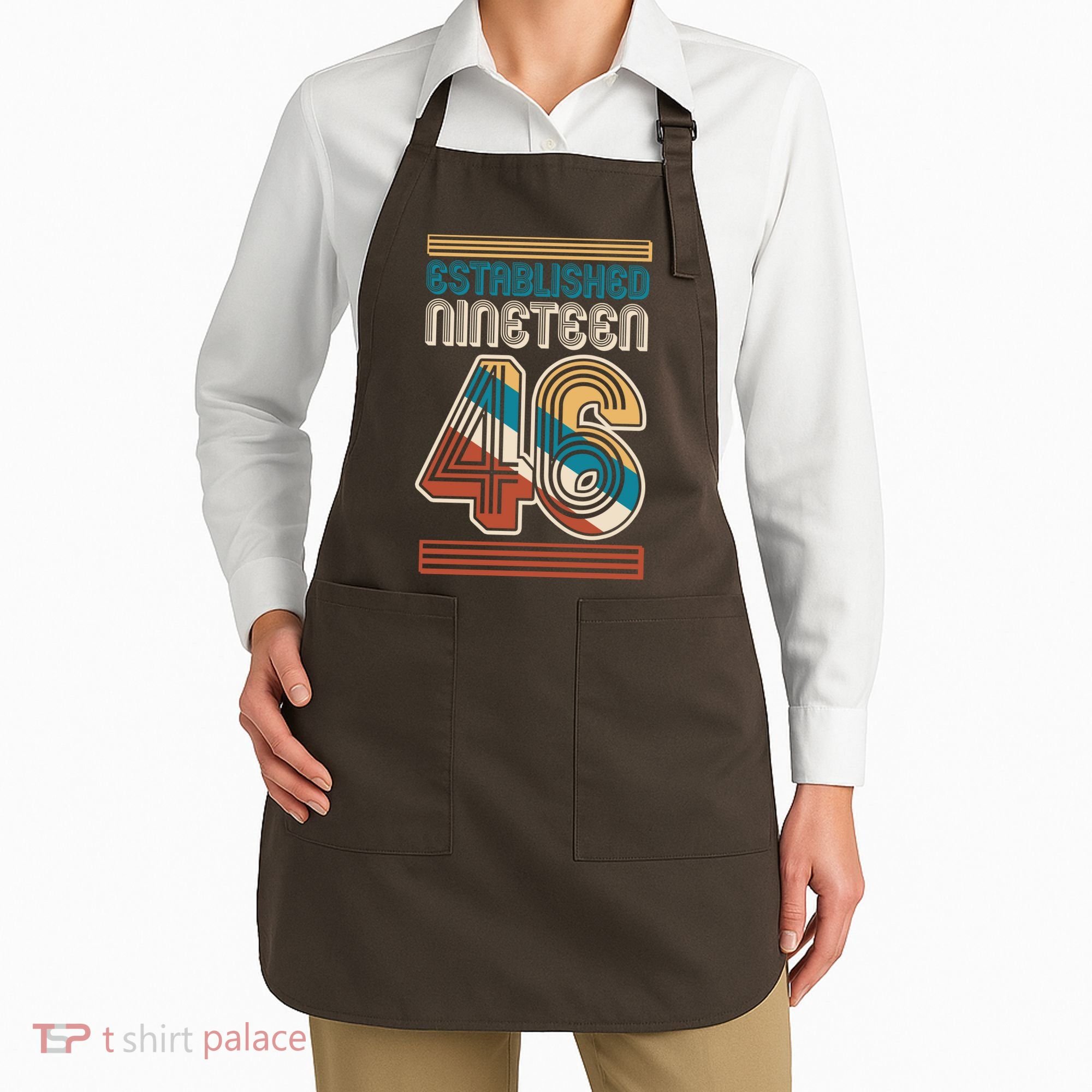 80th Birthday 1946 Established Nineteen 46 Apron