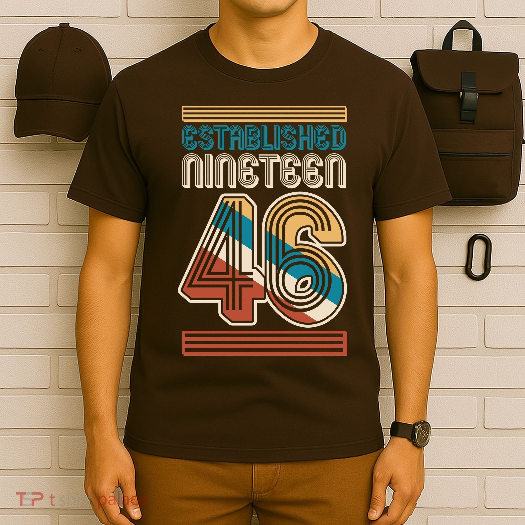80th Birthday 1946 Established Nineteen 46 T-Shirt