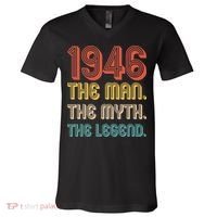 80th Birthday 1946 The Man Myth The Legend V-Neck T-Shirt thumb 0