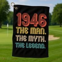 80th Birthday 1946 The Man Myth The Legend Golf Towel thumb 1