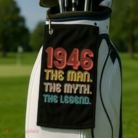 80th Birthday 1946 The Man Myth The Legend Golf Towel thumb 2
