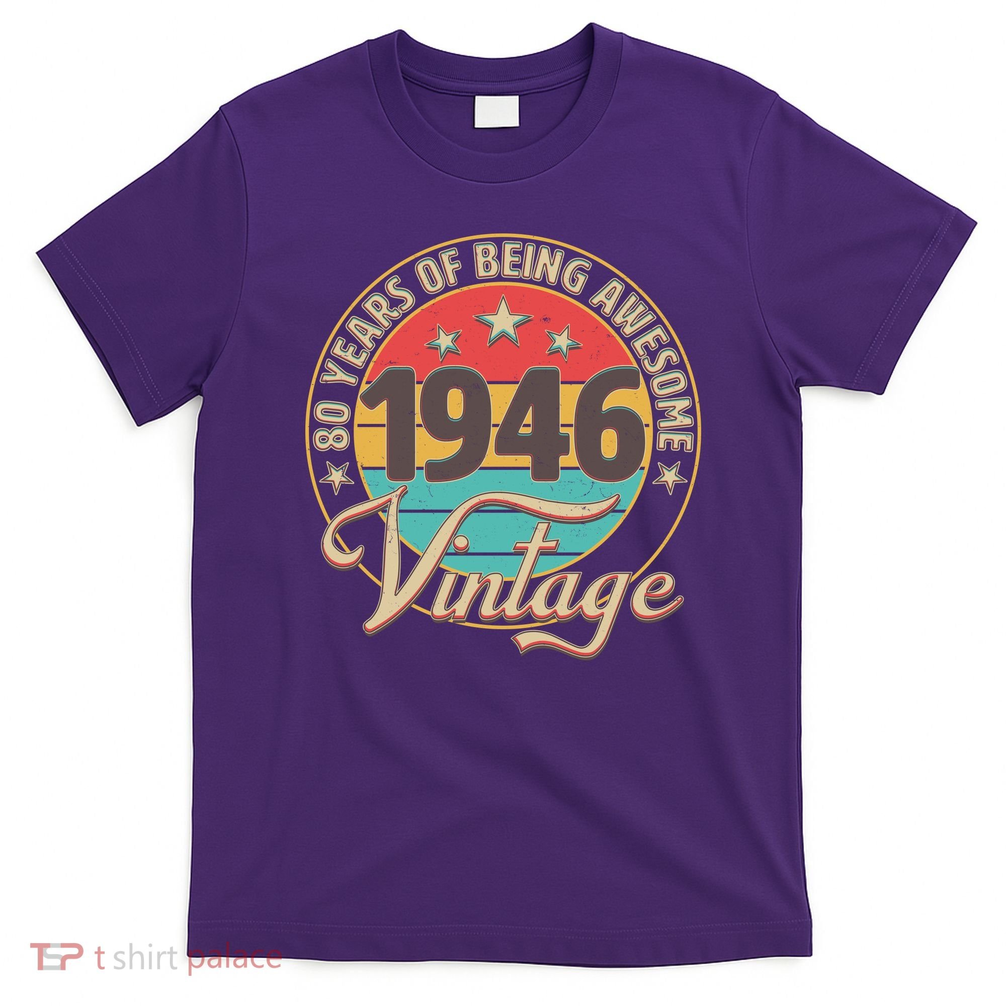 80th Birthday 80 Years Of Being Awesome 1946 Vintage  T-Shirt