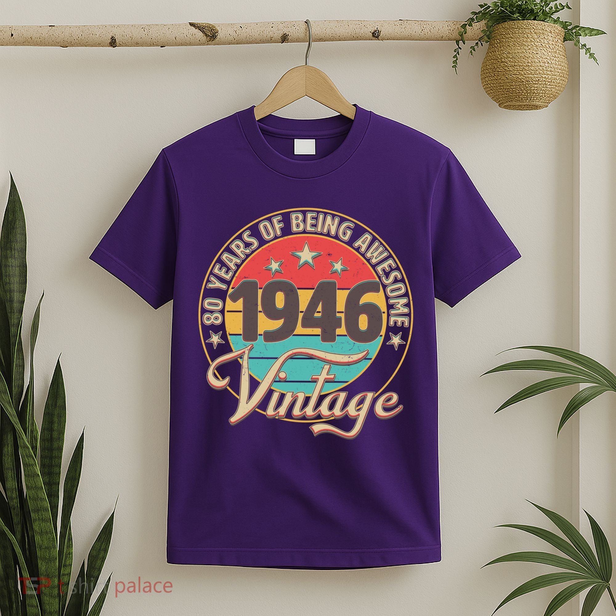80th Birthday 80 Years Of Being Awesome 1946 Vintage  T-Shirt