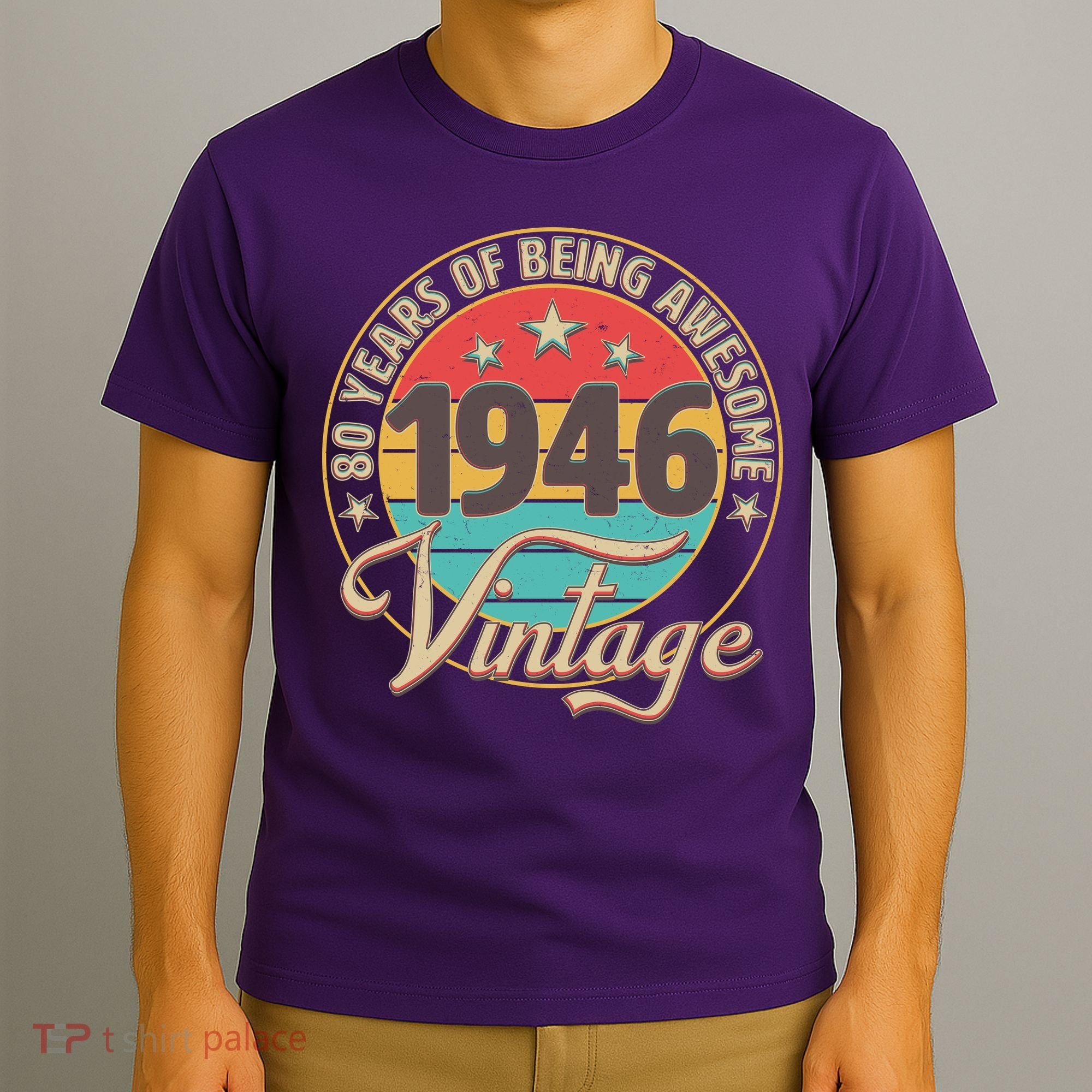 80th Birthday 80 Years Of Being Awesome 1946 Vintage  T-Shirt