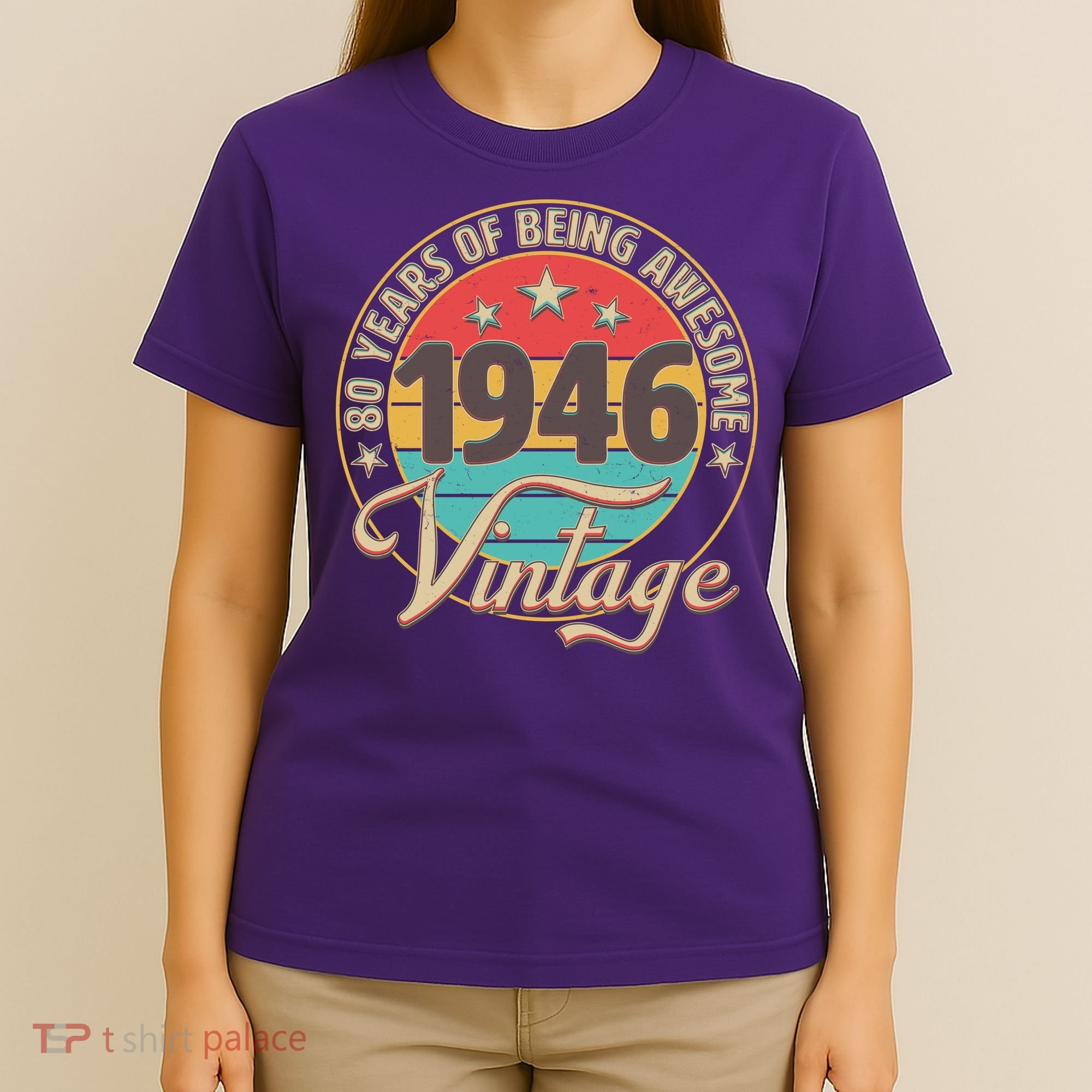 80th Birthday 80 Years Of Being Awesome 1946 Vintage  T-Shirt