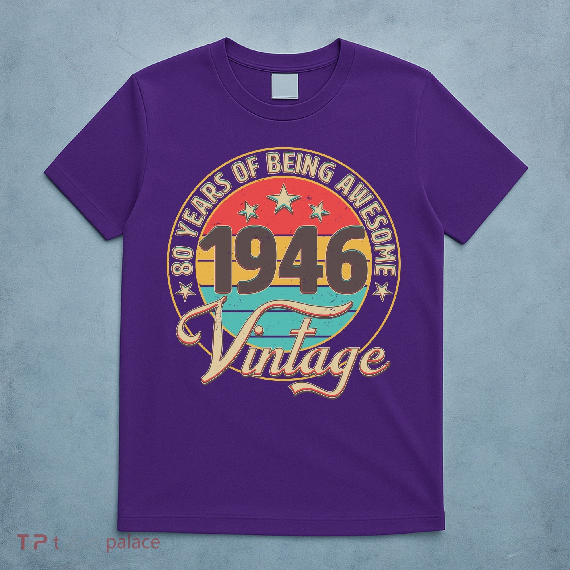 80th Birthday 80 Years Of Being Awesome 1946 Vintage  T-Shirt