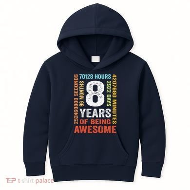 8th Birthday 8 Years Old Vintage 96 Months Kids Hoodie