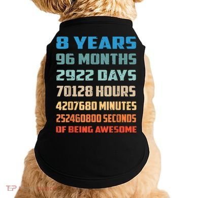 8th Birthday 8 Years Old Being Awesome Gift Doggie Tank