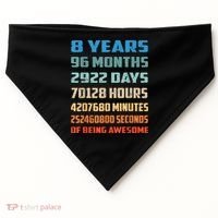 8th Birthday 8 Years Old Being Awesome Gift USA-Made Doggie Bandana thumb 0