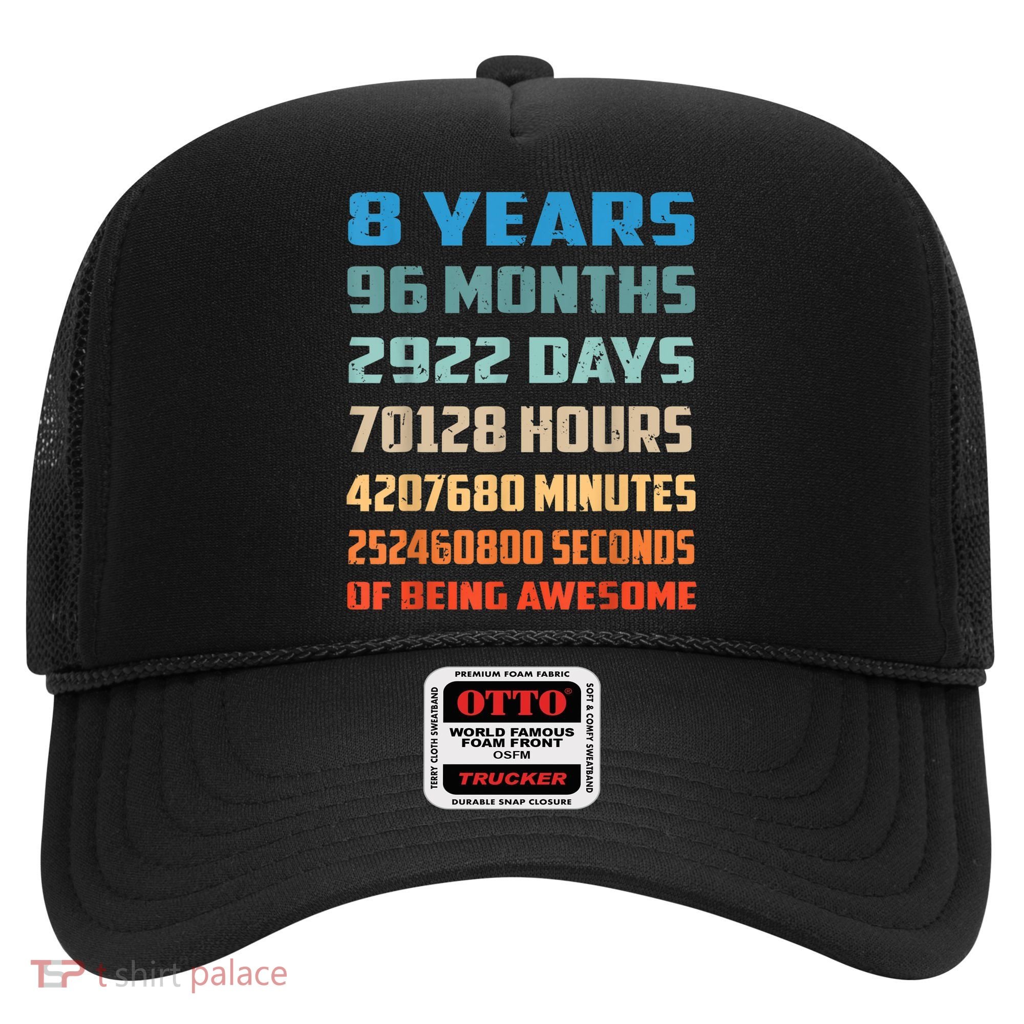 8th Birthday 8 Years Old Being Awesome Gift Hat