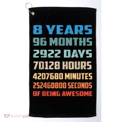 8th Birthday 8 Years Old Being Awesome Gift Golf Towel