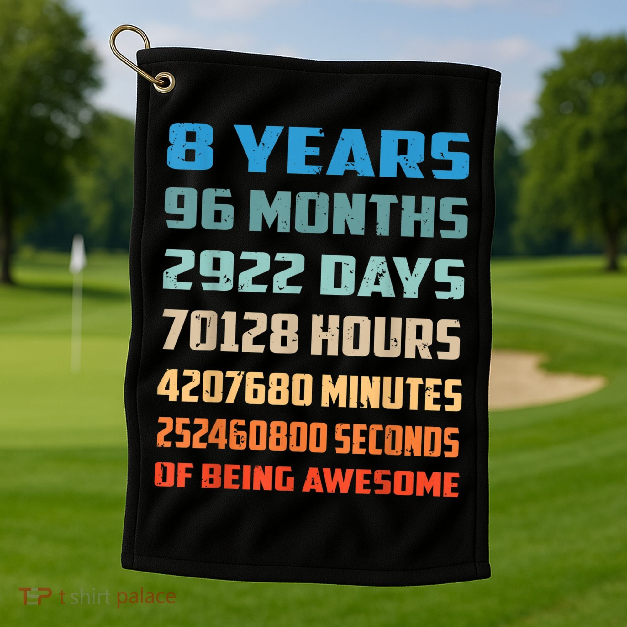 8th Birthday 8 Years Old Being Awesome Gift Golf Towel