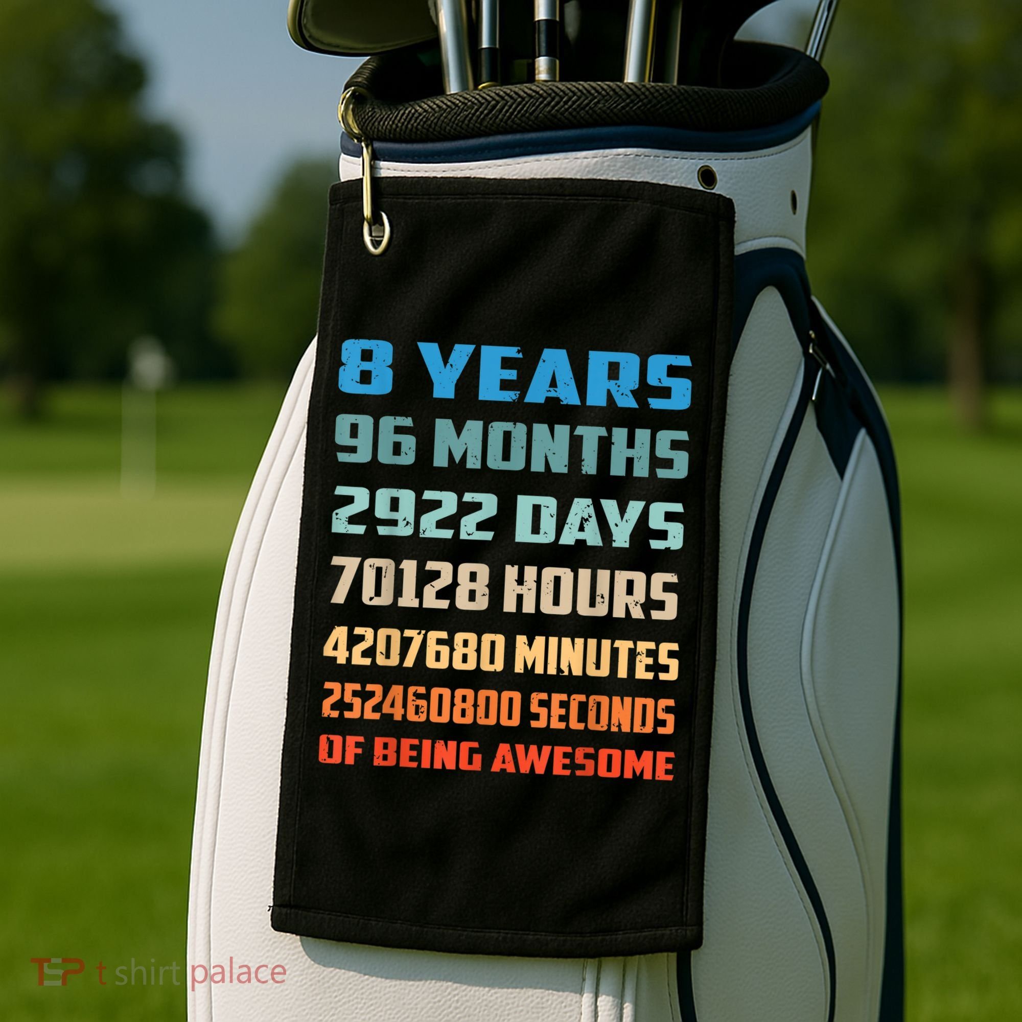 8th Birthday 8 Years Old Being Awesome Gift Golf Towel