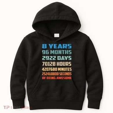 8th Birthday 8 Years Old Being Awesome Gift Kids Hoodie