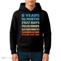 8th Birthday 8 Years Old Being Awesome Gift Kids Hoodie thumb 4