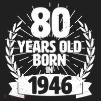 80th Birthday 80 Years Old Born In 1946 Wreath Banner  Women's Dry Zone Grid Polo thumb 2
