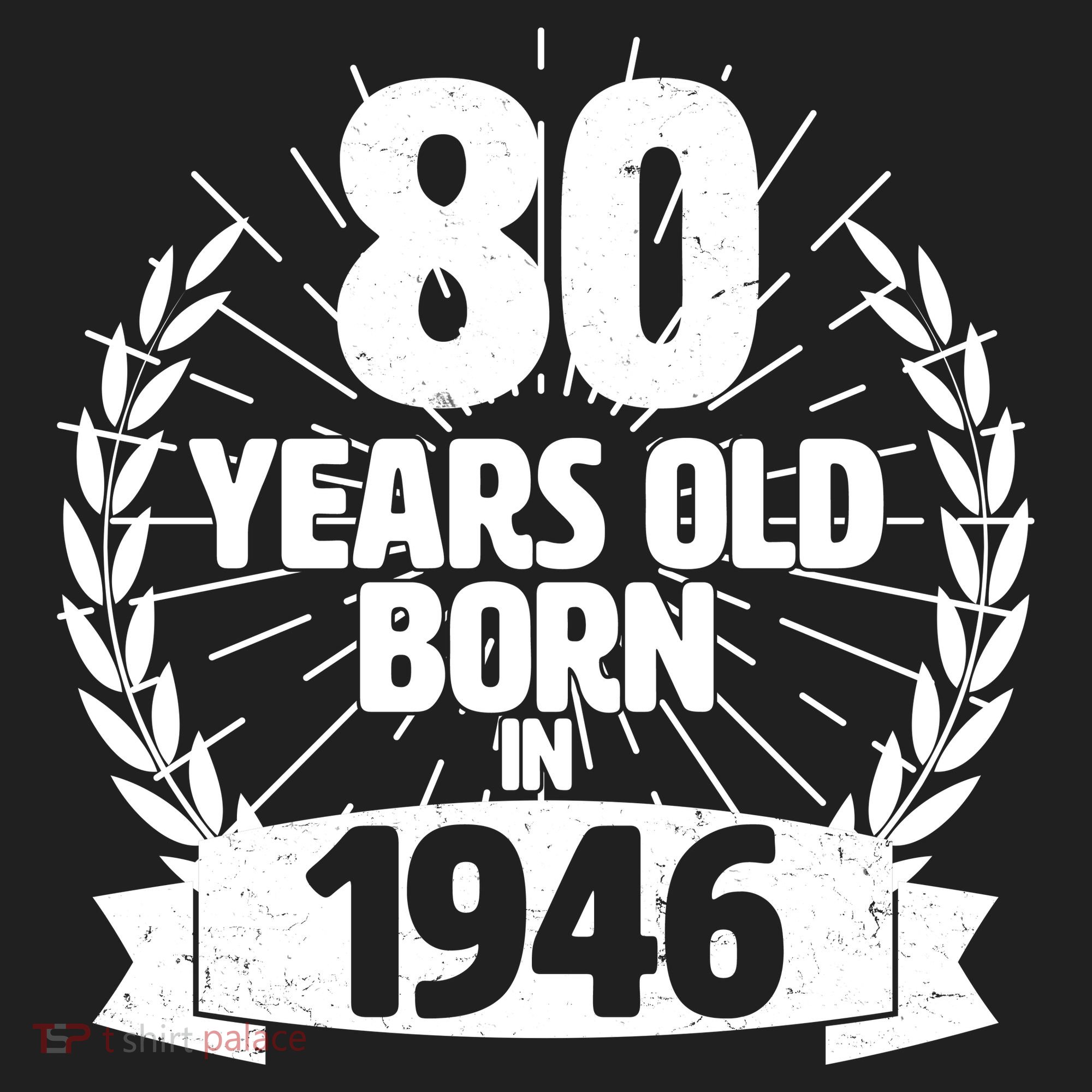 80th Birthday 80 Years Old Born In 1946 Wreath Banner  Women's Dry Zone Grid Polo