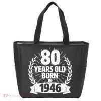 80th Birthday 80 Years Old Born In 1946 Wreath Banner  Tote Bag thumb 0