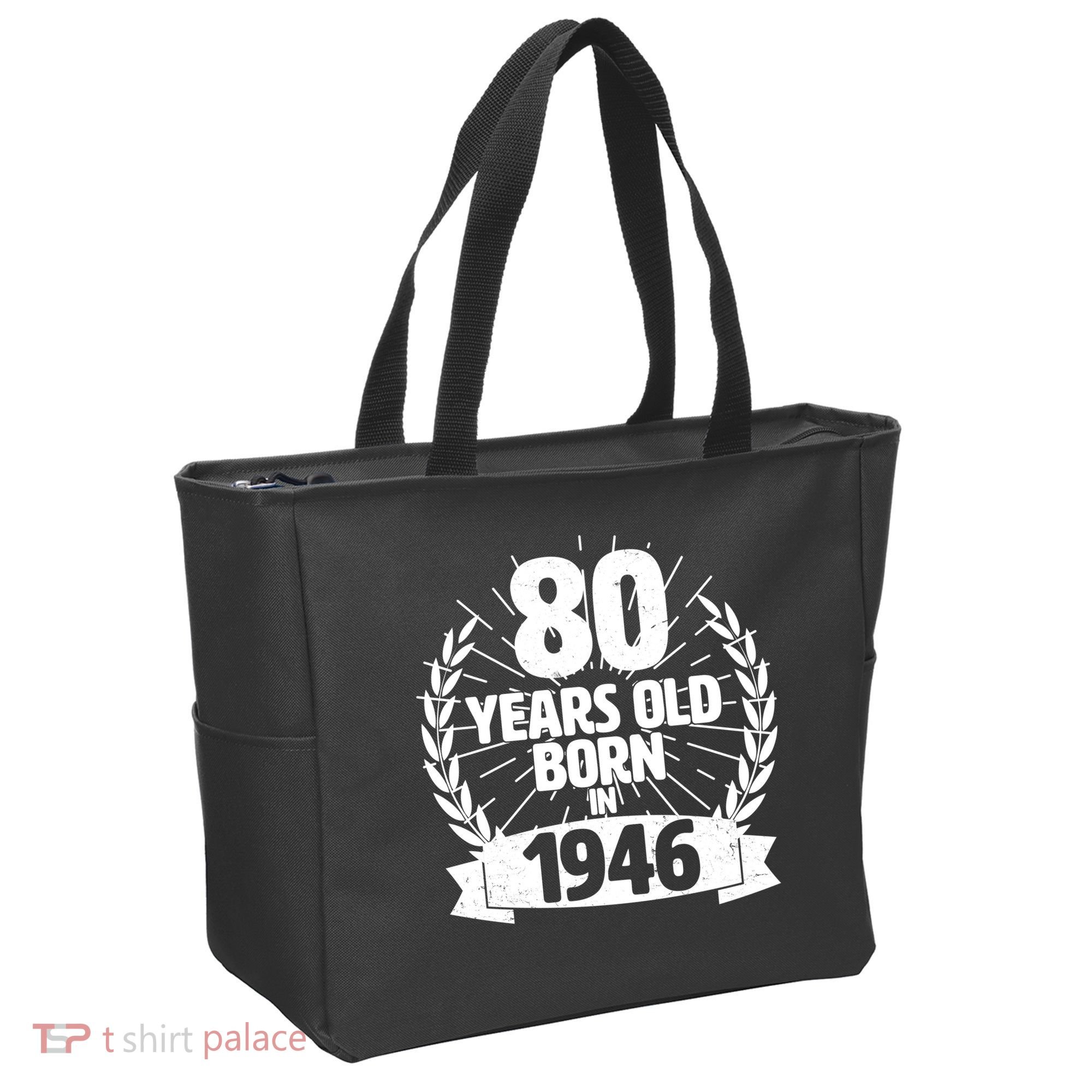 80th Birthday 80 Years Old Born In 1946 Wreath Banner  Tote Bag