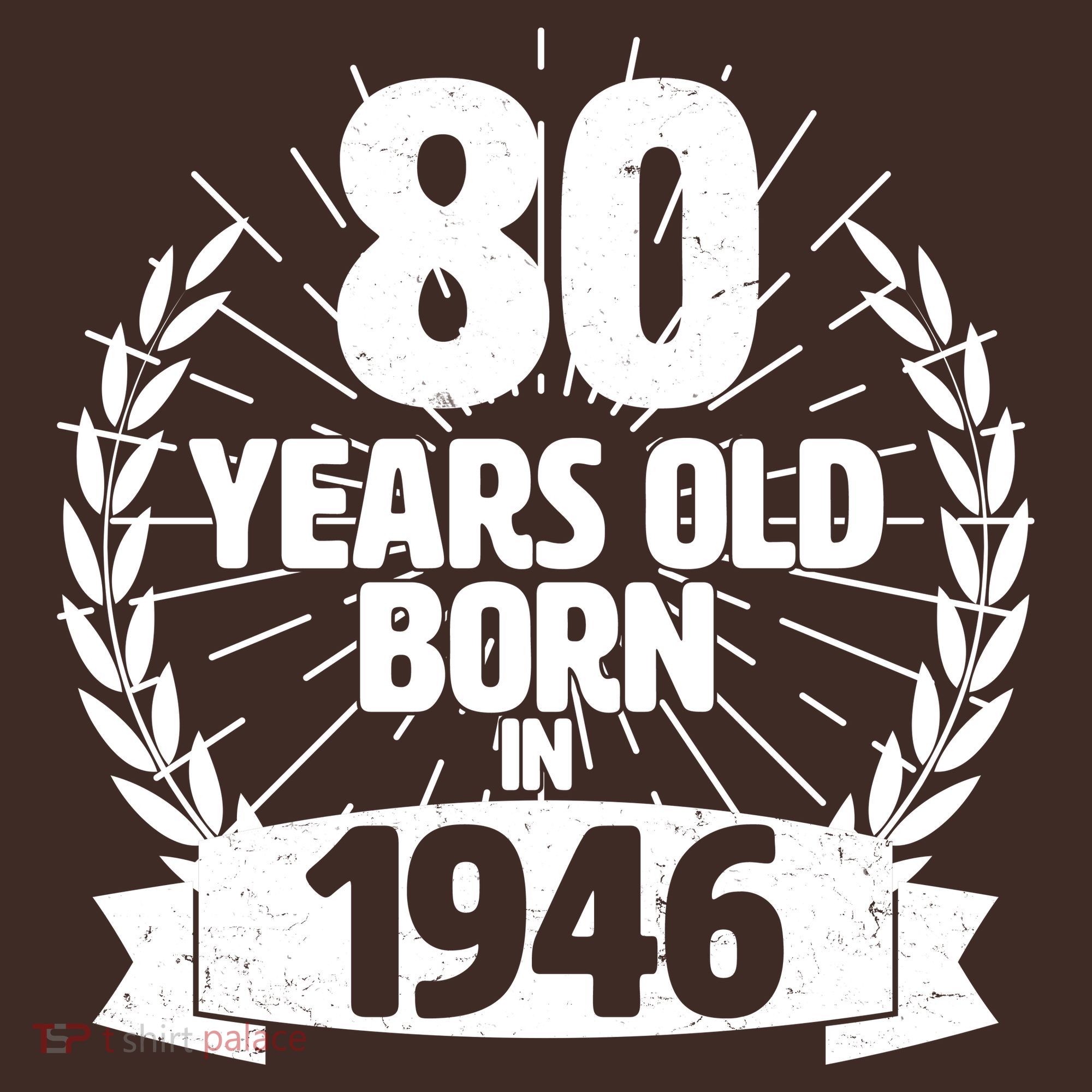 80th Birthday 80 Years Old Born In 1946 Wreath Banner  Coaster
