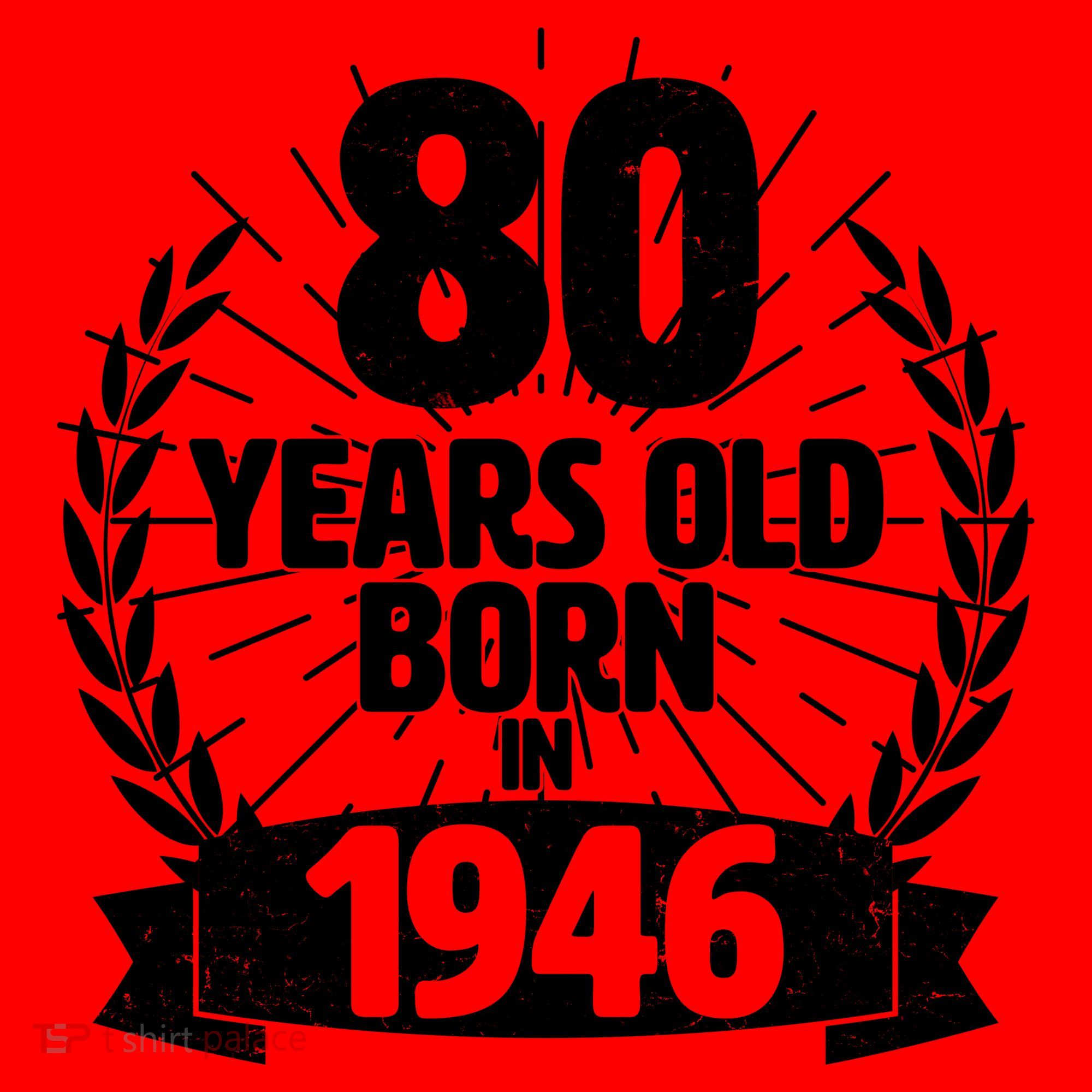 80th Birthday 80 Years Old Born In 1946 Wreath Banner  Santa Hat