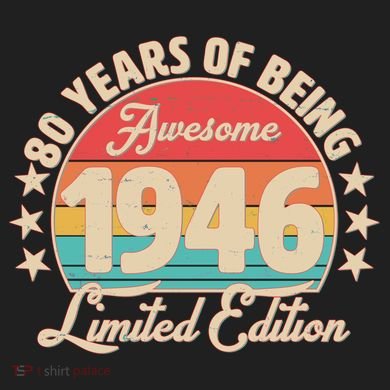 80th Birthday 80 Years Of Being Awesome 1946 Limited Edition Urban Oversized Heavyweight T-Shirt