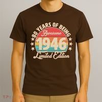 80th Birthday 80 Years Of Being Awesome 1946 Limited Edition T-Shirt thumb 3