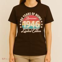 80th Birthday 80 Years Of Being Awesome 1946 Limited Edition T-Shirt thumb 4