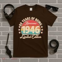 80th Birthday 80 Years Of Being Awesome 1946 Limited Edition T-Shirt thumb 5