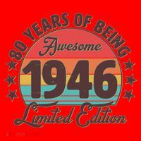 80th Birthday 80 Years Of Being Awesome 1946 Limited Edition Santa Hat thumb 1