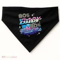 80s Baby 90s Made Me Retro USA-Made Doggie Bandana thumb 0