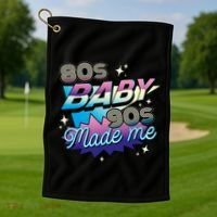 80s Baby 90s Made Me Retro Golf Towel thumb 1