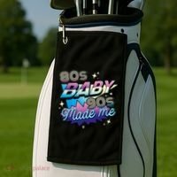 80s Baby 90s Made Me Retro Golf Towel thumb 2