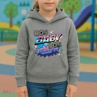 80s Baby 90s Made Me Retro Kids Hoodie thumb 3