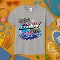 80s Baby 90s Made Me Retro Kids T-Shirt thumb 3