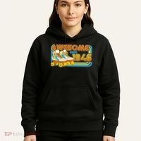 80th Birthday Awesome Since 1946 Retro Roller Skates  Hoodie thumb 5