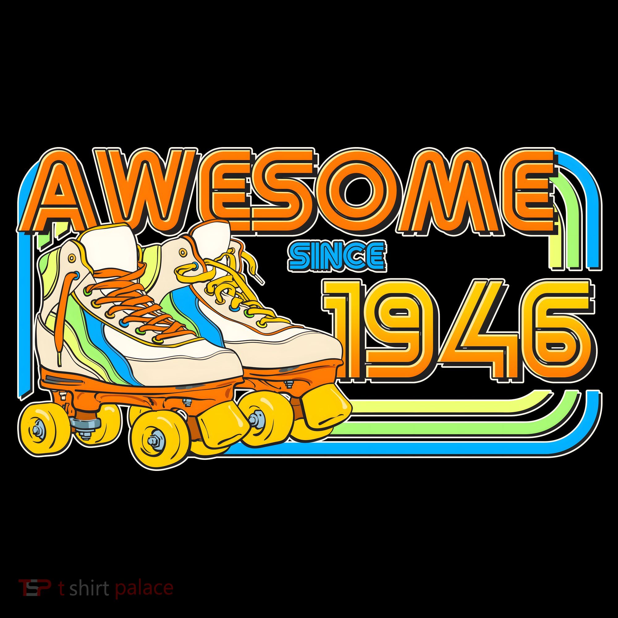 80th Birthday Awesome Since 1946 Retro Roller Skates  Coffee Mug