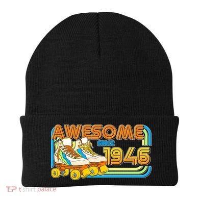 80th Birthday Awesome Since 1946 Retro Roller Skates  Beanie