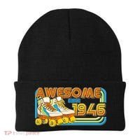 80th Birthday Awesome Since 1946 Retro Roller Skates  Beanie thumb 0