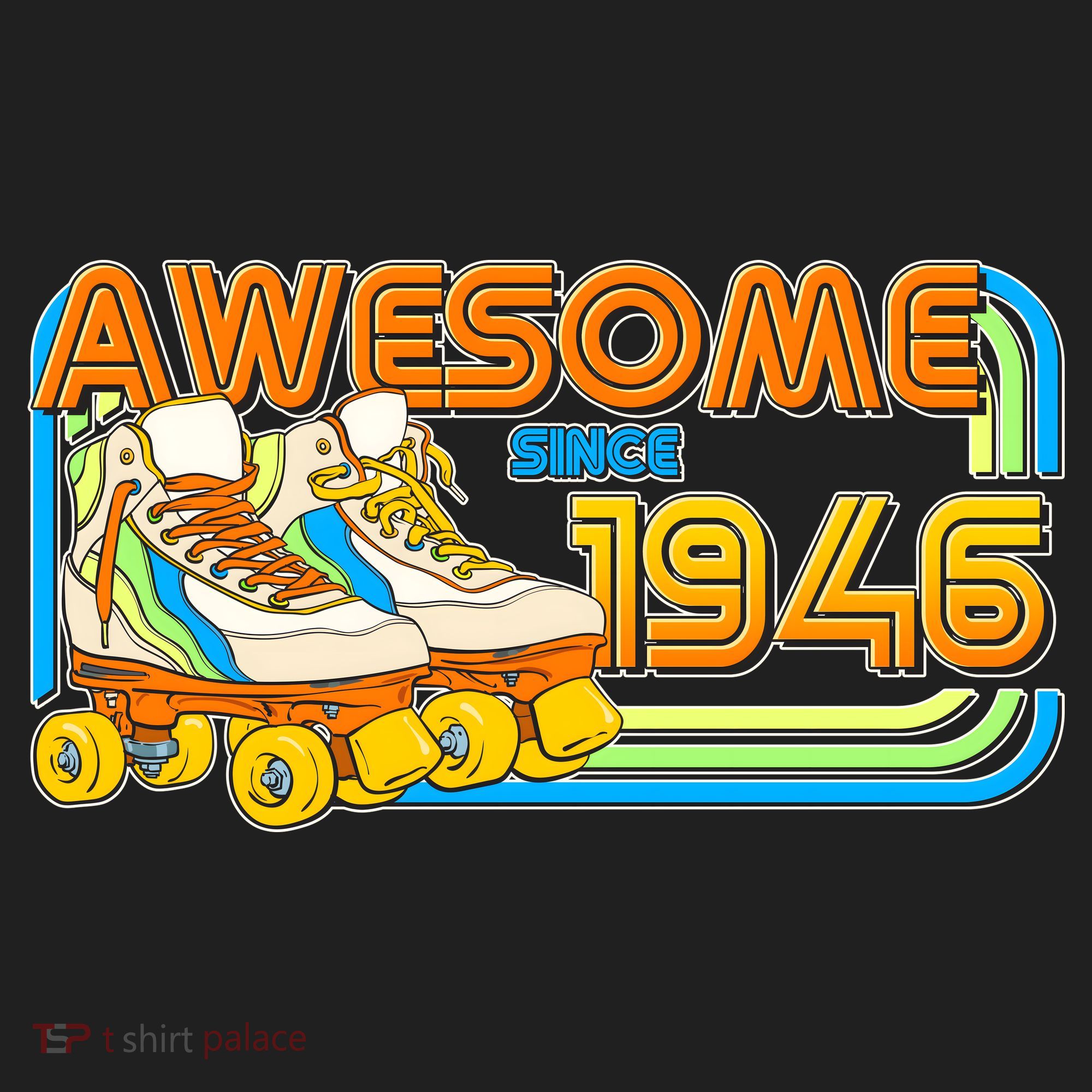 80th Birthday Awesome Since 1946 Retro Roller Skates  Beanie