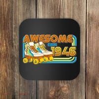 80th Birthday Awesome Since 1946 Retro Roller Skates  Coaster thumb 0