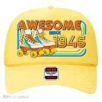 80th Birthday Awesome Since 1946 Retro Roller Skates  Hat thumb 0
