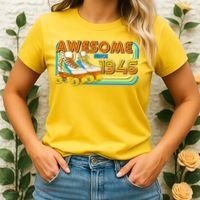 80th Birthday Awesome Since 1946 Retro Roller Skates  Women's T-Shirt thumb 2