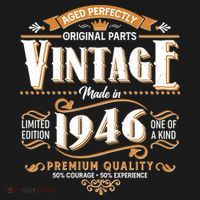 80th Birthday Age Perfectly Original Parts Vintage Made In 1946 Premium Quality T-Shirt thumb 7