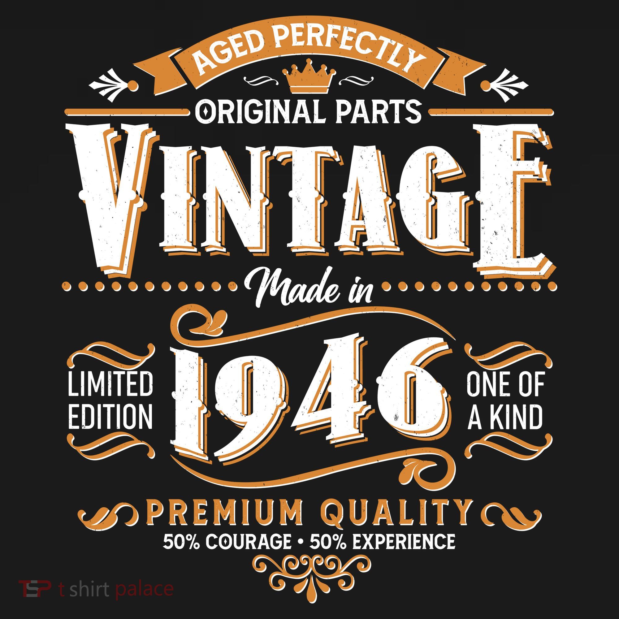 80th Birthday Age Perfectly Original Parts Vintage Made In 1946 Premium Quality T-Shirt